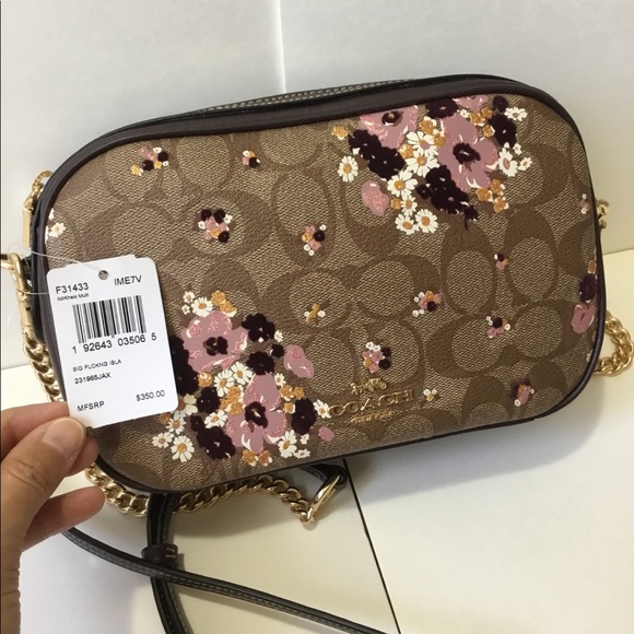 🌷COACH Isla Chain Crossbody With Floral Flocking - Picture 6 of 8